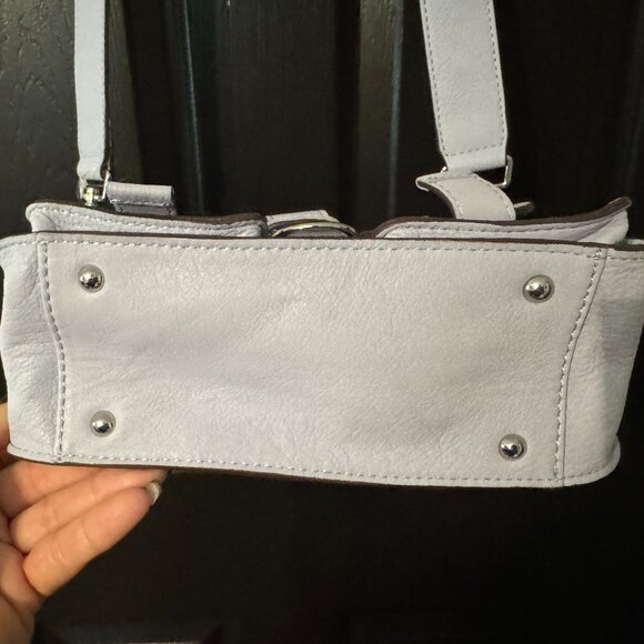 Aimee Kestenberg Genuine Leather Crossbody Light Blue Silver Accents - Picture 4 of 7